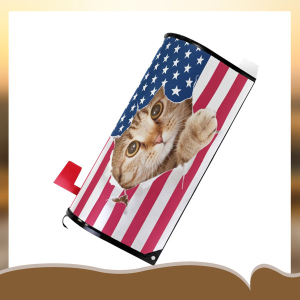Eternal Night Cute Kitty Cat Mailbox Cover American USA Flag Mailbox